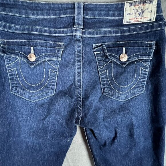 True Religion Denim - True Religion Jeans 32x29 Denim Legging Jegging White Stitch FLap Pocket